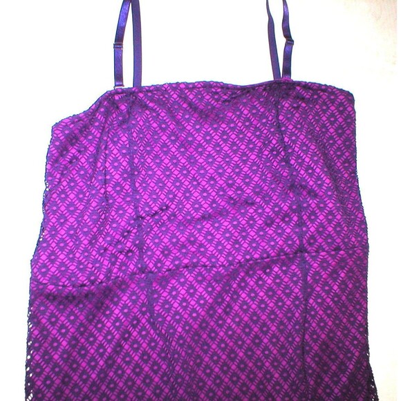 New Lane Bryant Womens Dress 26 Purple Dark Light Plus Tank Strapless Adjustable - Picture 10 of 11